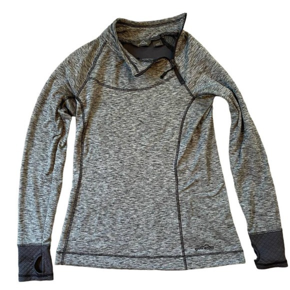 Eddie Bauer Grey Athletic Sports Running Jacket Sweatshirt Pull Over Size Medium